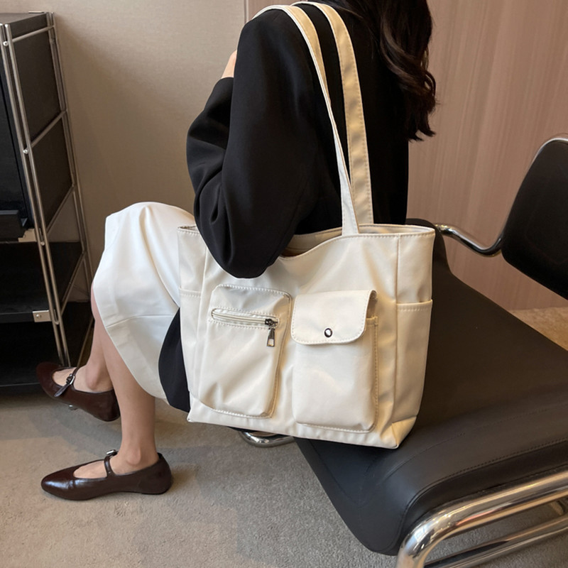 Naiste lõuend käekotid, mitme taskuga reisikott, suur mahutav vabaajamood, ühevärviline, lihtne kaasaskantav nädalavahetuse puhkuseks