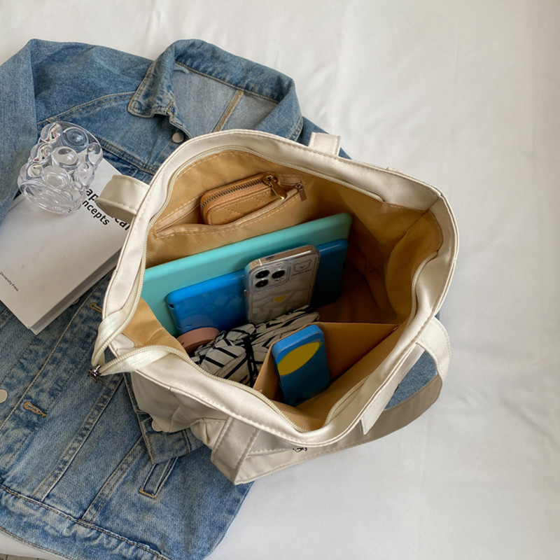 Naiste lõuend käekotid, mitme taskuga reisikott, suur mahutav vabaajamood, ühevärviline, lihtne kaasaskantav nädalavahetuse puhkuseks