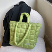 Ženska velika pufer torba Prošivena torba s gornjom ručkom Jesen Zima Mekana pamučno podstavljena ručna torba Torba za kupnju 2023.