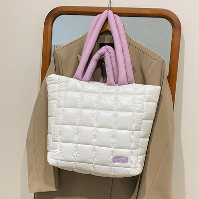 Ženska velika pufer torba Prošivena torba s gornjom ručkom Jesen Zima Mekana pamučno podstavljena ručna torba Torba za kupnju 2023.