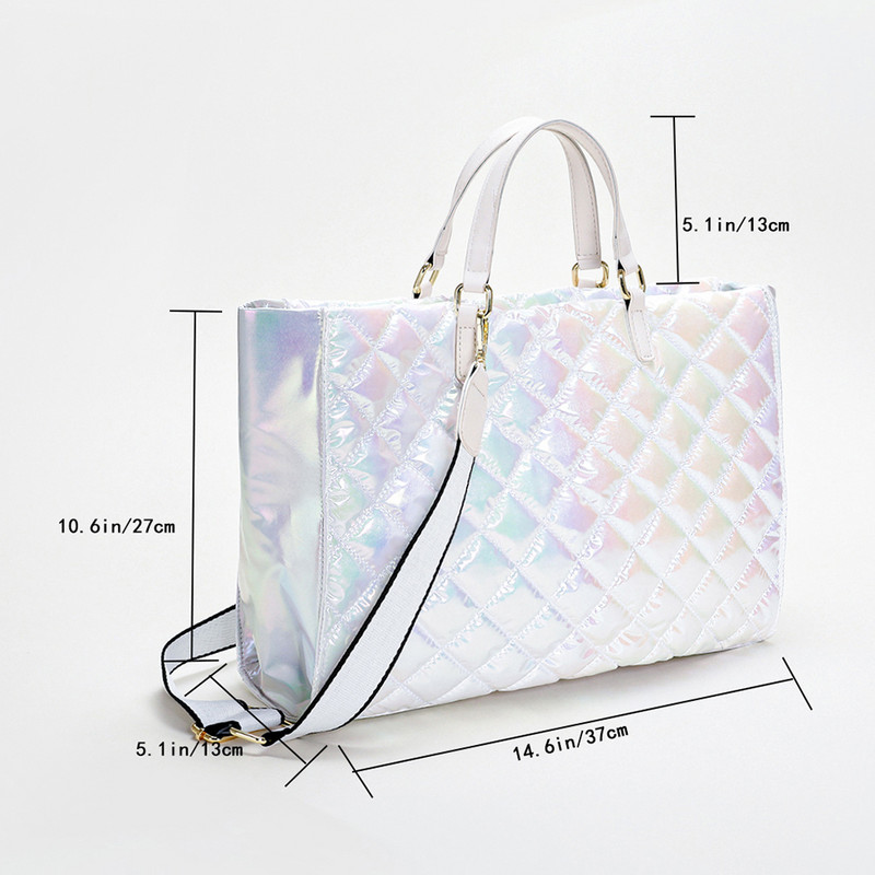 Dámska malá taška Totes, zimná bavlnená polstrovaná nafúknutá taška s hornou rukoväťou, veľká kapacita, módna prešívaná kabelka s vyšívacou niťou