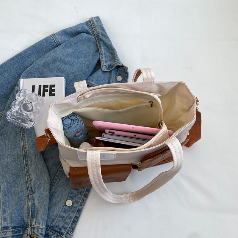 Geantă de umăr Kawaii pentru femei Geantă ghiozdan versatilă cu fermoar Geantă mare ocazională Geantă de călătorie pentru fete la modă