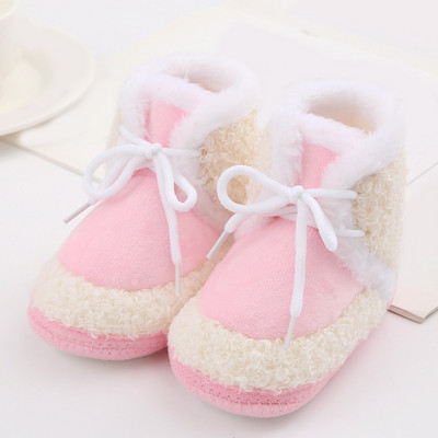 Mărimea 5 Pantofi pentru bebeluși Cizme plate și calde din bumbac Cizme drăguțe din bumbac cu talpă moale pentru bebeluși