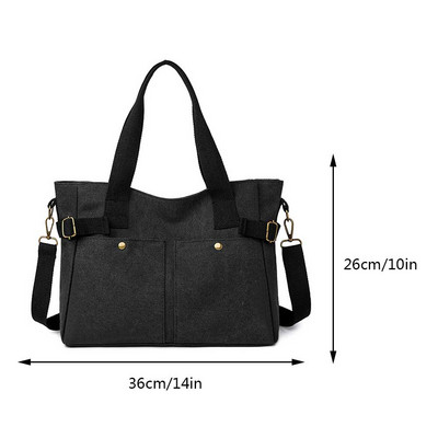 Ženska platnena velika torba Jednobojna dizajnerska ženska torba za ležernu upotrebu Torba na rame Pamučna ekološka torba za višekratnu upotrebu