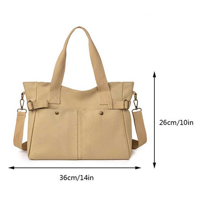 Ženska platnena velika torba Jednobojna dizajnerska ženska torba za ležernu upotrebu Torba na rame Pamučna ekološka torba za višekratnu upotrebu