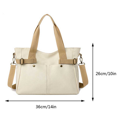 Ženska platnena velika torba Jednobojna dizajnerska ženska torba za ležernu upotrebu Torba na rame Pamučna ekološka torba za višekratnu upotrebu