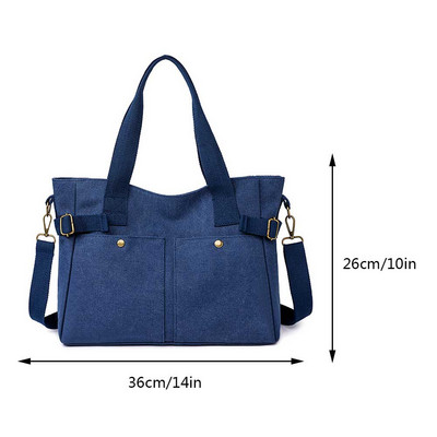 Ženska platnena velika torba Jednobojna dizajnerska ženska torba za ležernu upotrebu Torba na rame Pamučna ekološka torba za višekratnu upotrebu