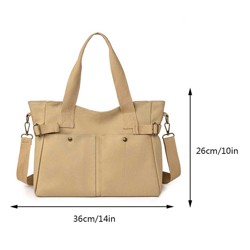 Ženska platnena velika torba Jednobojna dizajnerska ženska torba za ležernu upotrebu Torba na rame Pamučna ekološka torba za višekratnu upotrebu