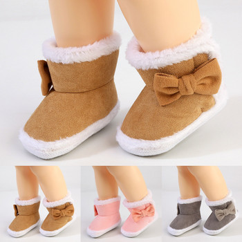 Обувки за бебета Момичета Бебешки обувки Удобни ботуши с мека подметка Модни топли бебешки памучни ботуши