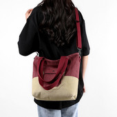 Unisex Casual Sling Τσάντα Αντίθεσης χρώματος Καμβάς Μεγάλη Τσάντα Hobo Πολυλειτουργική, ευέλικτη, γυναικεία αντρική τσάντα αγορών