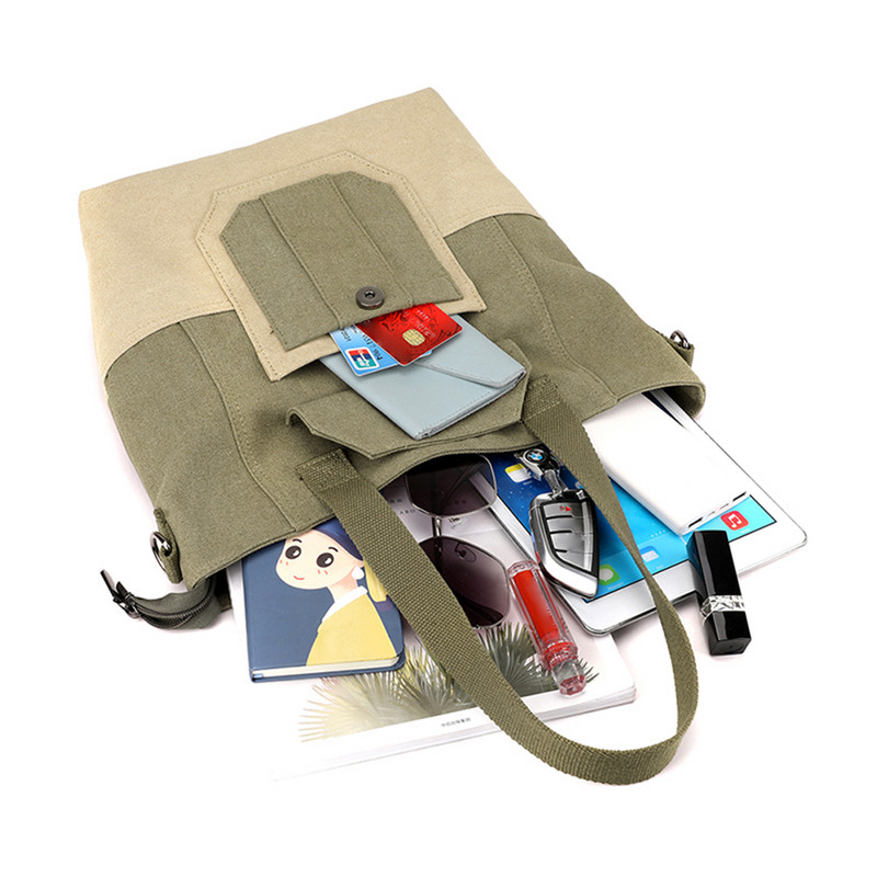 Unisex Casual Sling Τσάντα Αντίθεσης χρώματος Καμβάς Μεγάλη Τσάντα Hobo Πολυλειτουργική, ευέλικτη, γυναικεία αντρική τσάντα αγορών