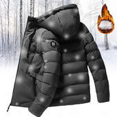 Pánska zimná prešívaná bunda, hrubá teplá bunda, pánska módna outdoorová parka, klasická ležérna bunda s kapucňou, kačací páperový kabát