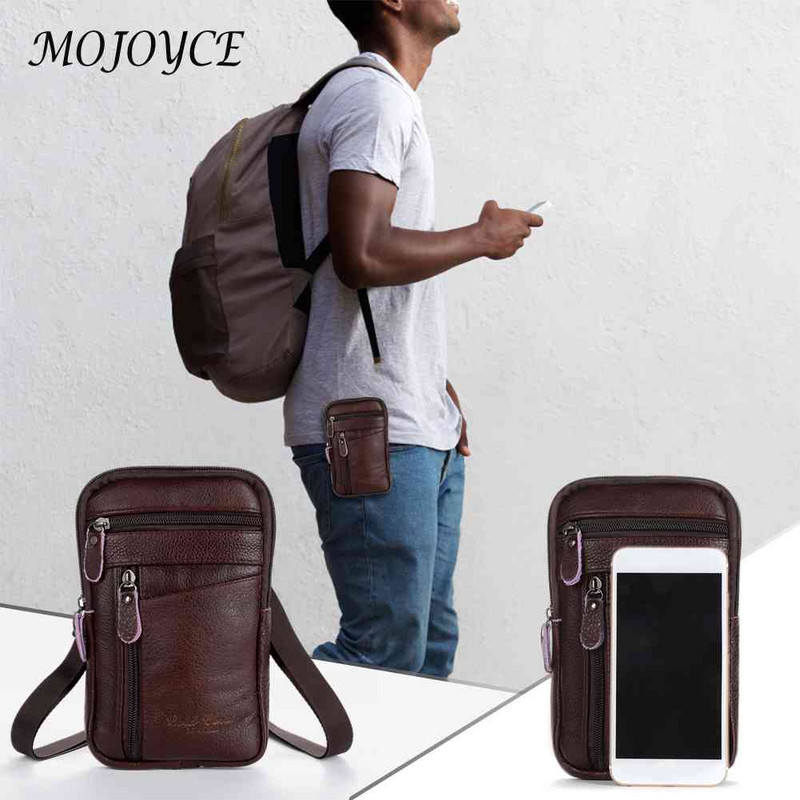 Genți de umăr din piele naturală la modă Genți de mână pentru bărbați de afaceri de culoare solidă