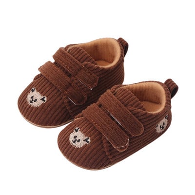 Baby Girls Fiúk Velúr Cipők Csúszásgátló Puha Talp Rajzfilm Medve Cipők Tipegő első sétacipők