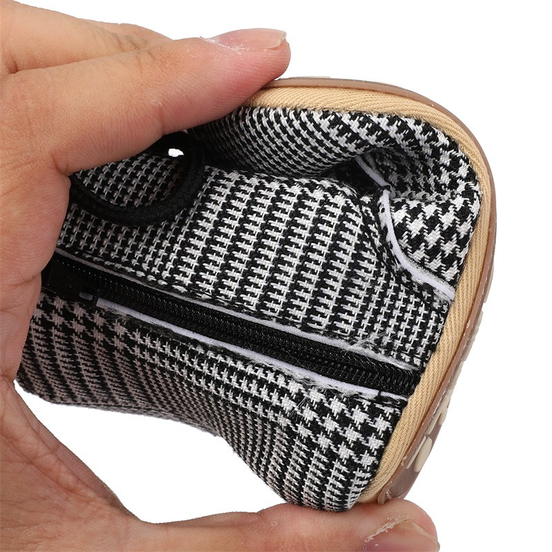 Újszülött baba alkalmi cipők egyszínű/Houndstooth fiúk és lányok tornacipők puha talpú csúszásmentes tipegő cipők első sétálók