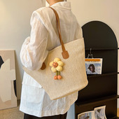 Καλοκαιρινές ψάθινες γυναικείες τσάντες τσάντα ώμου Rattan Boho Woven Basket Τσάντες Raffia Bucket μασχάλη Τσάντες Μεγάλη Τσάντα Shopper