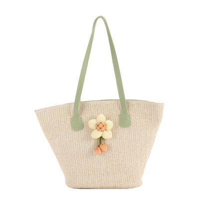 Καλοκαιρινές ψάθινες γυναικείες τσάντες τσάντα ώμου Rattan Boho Woven Basket Τσάντες Raffia Bucket μασχάλη Τσάντες Μεγάλη Τσάντα Shopper