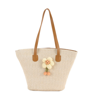 Καλοκαιρινές ψάθινες γυναικείες τσάντες τσάντα ώμου Rattan Boho Woven Basket Τσάντες Raffia Bucket μασχάλη Τσάντες Μεγάλη Τσάντα Shopper