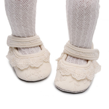 Бебешки чорап обувки с дантелени граници за деца, новородени, бебета, малки деца, мека подметка против прескачане, детски домашни обувки