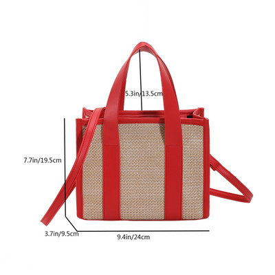 The Tote Bag Πολυτελής ντιζάιν τσάντα για γυναίκες Νέα υφασμένη άχυρο Boho τσάντα Casual Shoulder Bags Summer Beach Rattan Bohemian Clutch