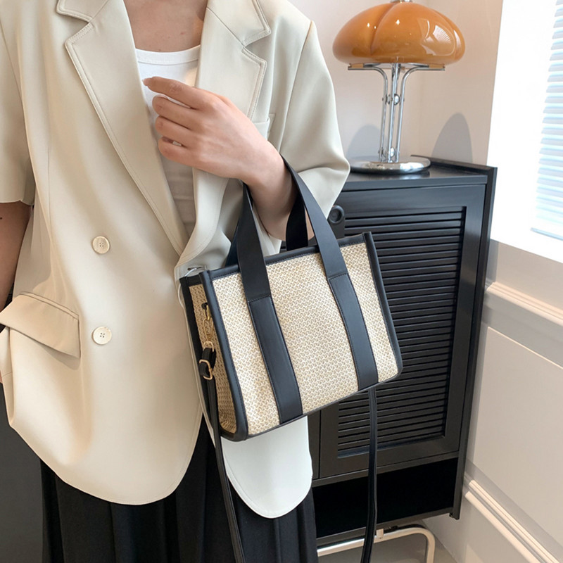 The Tote Bag Πολυτελής ντιζάιν τσάντα για γυναίκες Νέα υφασμένη άχυρο Boho τσάντα Casual Shoulder Bags Summer Beach Rattan Bohemian Clutch