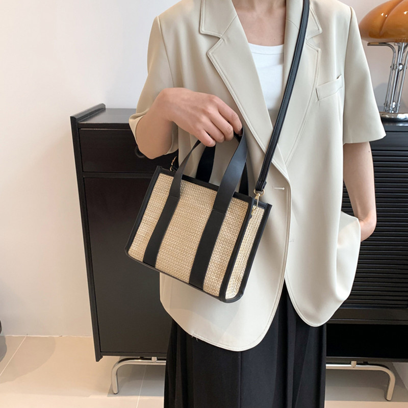 The Tote Bag Πολυτελής ντιζάιν τσάντα για γυναίκες Νέα υφασμένη άχυρο Boho τσάντα Casual Shoulder Bags Summer Beach Rattan Bohemian Clutch