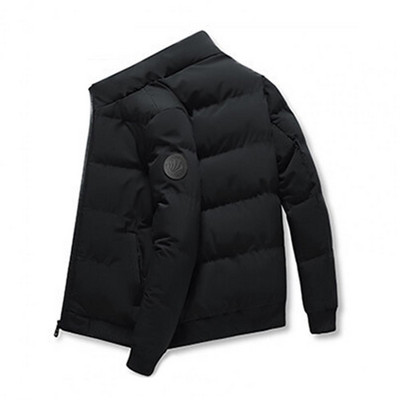 Pánska prešívaná bunda so stojacím golierom, ležérna streetwear bavlnená podšívka, pánsky hrubý teplý kabát, ľahký pánsky streetwear, pánske oblečenie