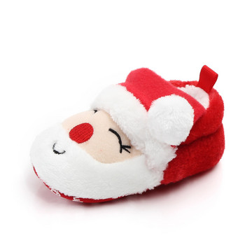 Χριστουγεννιάτικο δώρο Coral Fleece ζεστασιά Παπούτσια για μωρά Βρεφικά παπούτσια για κορίτσια Baby Boy Χαριτωμένα αντιολισθητικά μπότες με μαλακή σόλα Παπούτσια για νεογέννητα