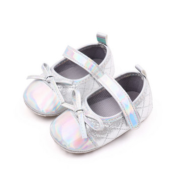 Ολοκαίνουργια παπούτσια βρεφικής κούνιας για κοριτσάκια Χαριτωμένα φιόγκοι Παπούτσια για νεογέννητα Παιδικά παπούτσια Γυαλιστερή μαλακή λαστιχένια σόλα Mary Jane Flats Βρεφικά είδη