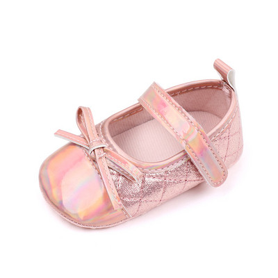 Ολοκαίνουργια παπούτσια βρεφικής κούνιας για κοριτσάκια Χαριτωμένα φιόγκοι Παπούτσια για νεογέννητα Παιδικά παπούτσια Γυαλιστερή μαλακή λαστιχένια σόλα Mary Jane Flats Βρεφικά είδη