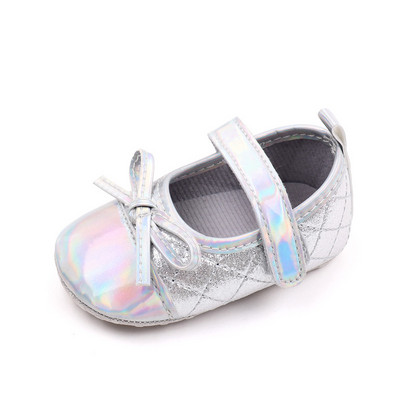Ολοκαίνουργια παπούτσια βρεφικής κούνιας για κοριτσάκια Χαριτωμένα φιόγκοι Παπούτσια για νεογέννητα Παιδικά παπούτσια Γυαλιστερή μαλακή λαστιχένια σόλα Mary Jane Flats Βρεφικά είδη
