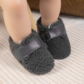 KIDSUN Топли бебешки обувки за момичета, момчета, обувки за първи път на прохождане, топли обувки с мека подметка, плюшени предходни обувки 0-18 месеца