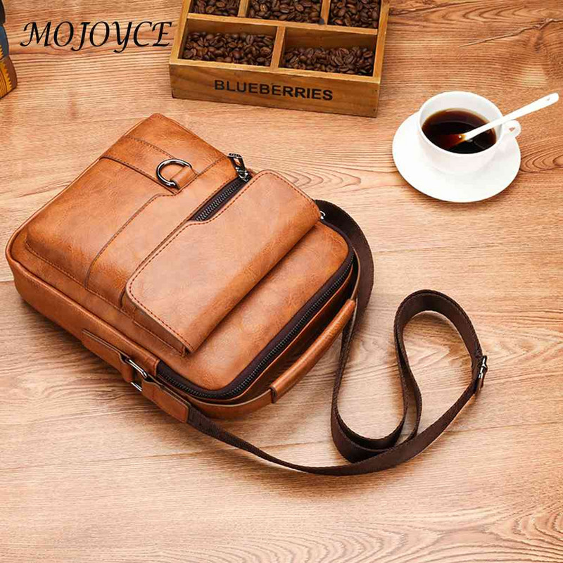 Muška torba preko ramena PU kožna muška velika torba s više džepova Ležerna vintage vodootporna prijenosna velikog kapaciteta za vikend odmor