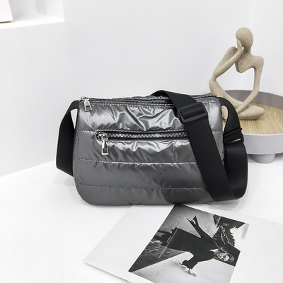 Fashion Space Pad Βαμβακερή τσάντα ώμου για γυναίκες Χειμερινή τσάντα χιαστί από νάιλον γυναικεία τσάντα με επένδυση