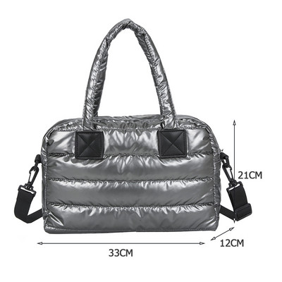 Fashion Space Pad Βαμβακερή τσάντα ώμου για γυναίκες Χειμερινή τσάντα χιαστί από νάιλον γυναικεία τσάντα με επένδυση