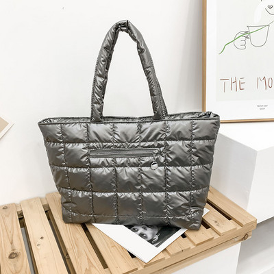 Fashion Space Pad Βαμβακερή τσάντα ώμου για γυναίκες Χειμερινή τσάντα χιαστί από νάιλον γυναικεία τσάντα με επένδυση