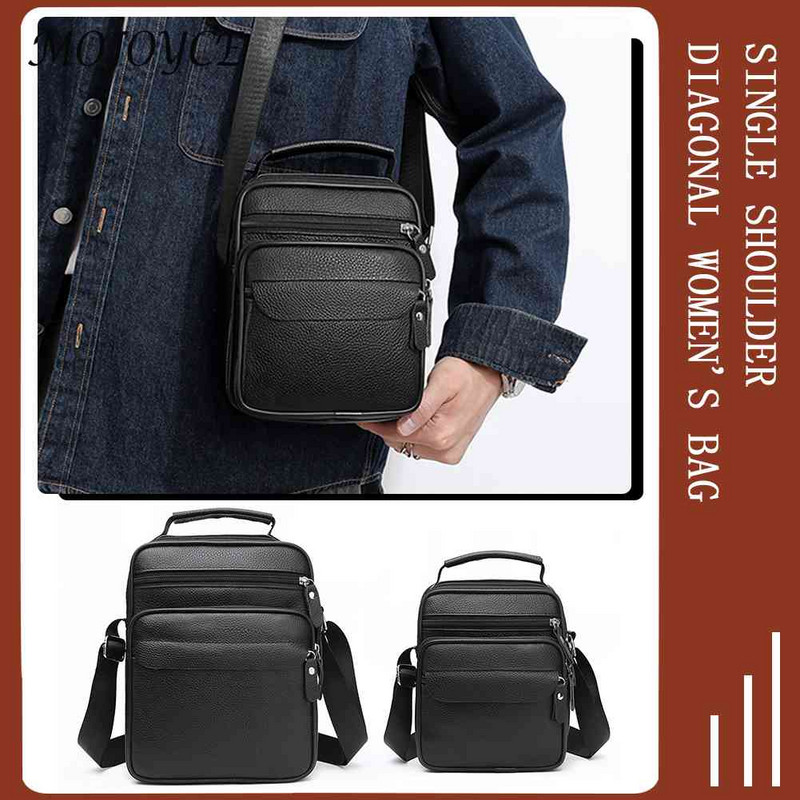 Geantă vintage pentru telefon mobil, ocazional, geantă pentru navetă, din piele naturală, cu mai multe buzunare, portabilă, simplă, impermeabilă.