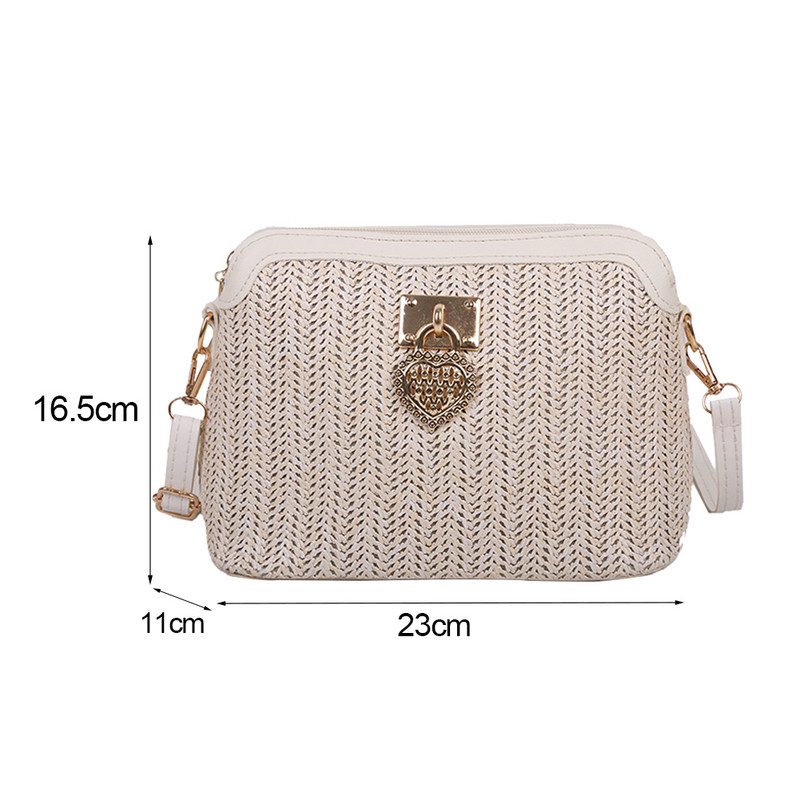 Καλοκαιρινές ψάθινες τσάντες χιαστί για γυναίκες 2023 Χειροποίητες υφαντές τσάντες με κοχύλι Τσάντες ώμου από μαλακό PU Δερμάτινες τσάντες Γυναικεία τσάντα παραλίας Bohemia