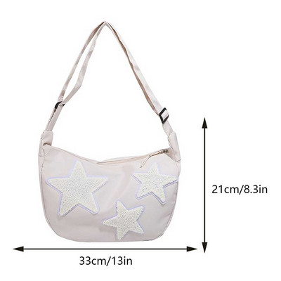 Γυναικεία μοτίβο αστεριών Κοτλέ τσάντα χιαστί Casual Tote Lady απλή τσάντα ώμου μεγάλης χωρητικότητας Σχολική τσάντα ταξιδιού για κορίτσια Τσάντα χειρός
