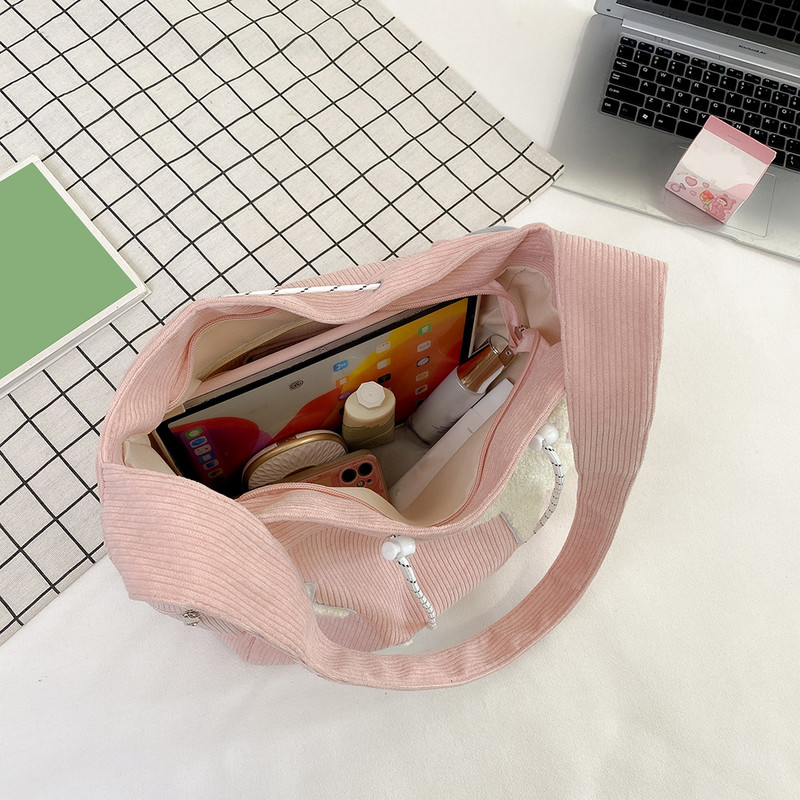 Γυναικεία μοτίβο αστεριών Κοτλέ τσάντα χιαστί Casual Tote Lady απλή τσάντα ώμου μεγάλης χωρητικότητας Σχολική τσάντα ταξιδιού για κορίτσια Τσάντα χειρός