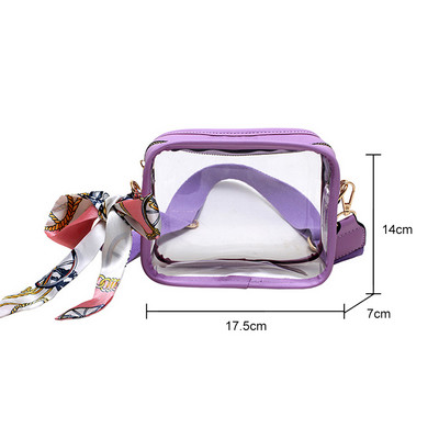 Clear Crossbody Purse Bag Stadium Εγκεκριμένο από PVC Διαφανείς τσάντες Messenger Ρυθμιζόμενο λουράκι για συναυλίες Φεστιβάλ Αθλητικό τσαντάκι