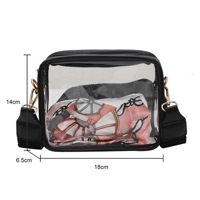 Clear Crossbody Purse Bag Stadium Εγκεκριμένο από PVC Διαφανείς τσάντες Messenger Ρυθμιζόμενο λουράκι για συναυλίες Φεστιβάλ Αθλητικό τσαντάκι