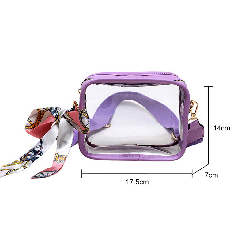 Clear Crossbody Purse Bag Stadium Εγκεκριμένο από PVC Διαφανείς τσάντες Messenger Ρυθμιζόμενο λουράκι για συναυλίες Φεστιβάλ Αθλητικό τσαντάκι