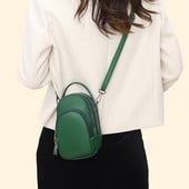 Κομψή τσάντα Messenger Δερμάτινη τσάντα χιαστί ώμου από δέρμα αγελάδας Μίνι τσάντα χιαστί ώμου με μικρό φερμουάρ Πορτοφόλι με πολλές τσέπες για το δρόμο