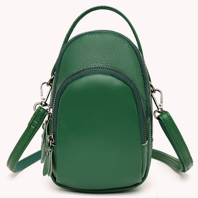 Κομψή τσάντα Messenger Δερμάτινη τσάντα χιαστί ώμου από δέρμα αγελάδας Μίνι τσάντα χιαστί ώμου με μικρό φερμουάρ Πορτοφόλι με πολλές τσέπες για το δρόμο