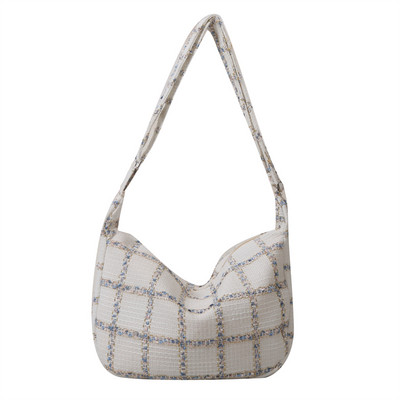 Vintage γυναικεία casual τσάντα ώμου μασχάλες καρό μοτίβο εκτύπωσης μικρή τσάντα χιαστί τσάντα γυναικεία αλυσίδα Leisure τσάντες