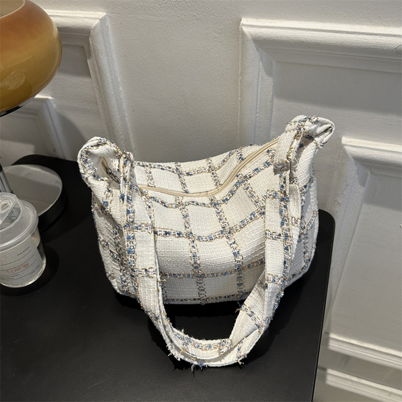 Vintage γυναικεία casual τσάντα ώμου μασχάλες καρό μοτίβο εκτύπωσης μικρή τσάντα χιαστί τσάντα γυναικεία αλυσίδα Leisure τσάντες