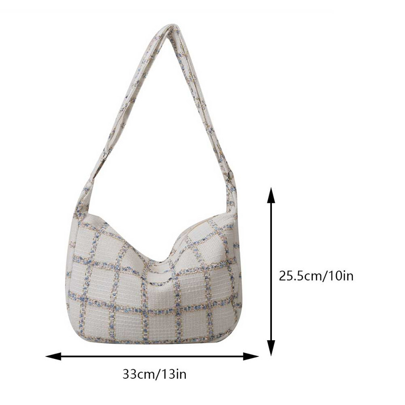 Vintage γυναικεία casual τσάντα ώμου μασχάλες καρό μοτίβο εκτύπωσης μικρή τσάντα χιαστί τσάντα γυναικεία αλυσίδα Leisure τσάντες