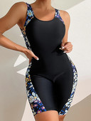 Costume de baie pentru băieți de baie pentru femei, cu spate atletic, o bucată, Body până la genunchi