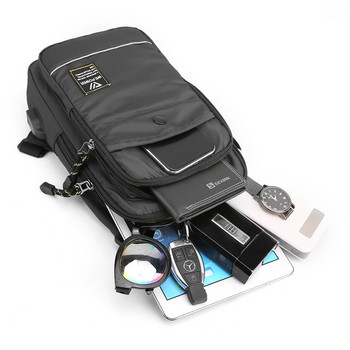 Ανδρική τσάντα στήθους Αθλητική τσάντα μέσης με τσάντα φόρτισης USB, μικρό εξωτερικό σακίδιο πλάτης, τσέπη κινητού τηλεφώνου που δεν πιτσιλίζει
